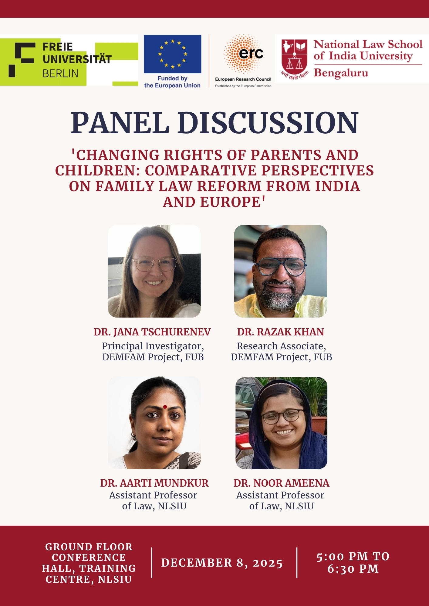 Panel Discussion on ‘Changing Rights of Parents and Children: Comparative Perspectives on Family Law Reform from India and Europe’