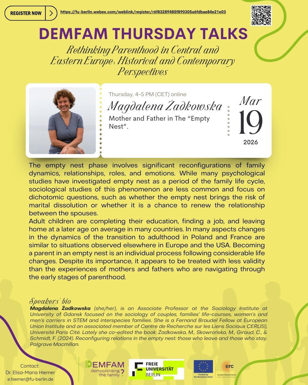 Talk "Mother and father in the empty nest" by Magdalena Żadkowska